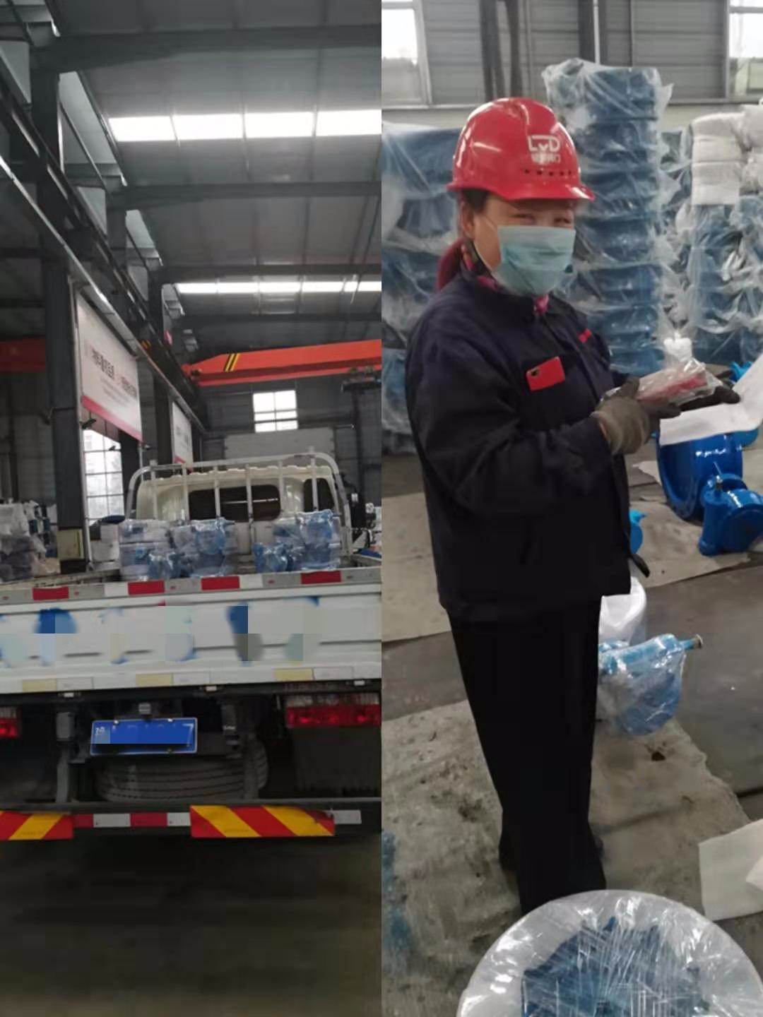 寒冬發貨:管網伸縮式雙偏心法蘭蝶閥裝車發往湖南